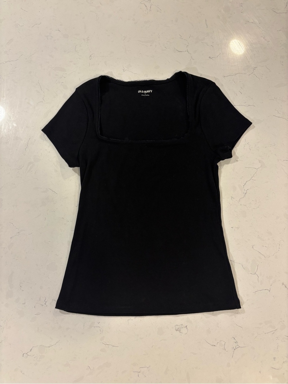 Old Navy Black Square-Neck Short Sleeve Tee